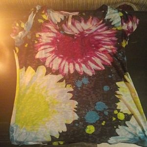 Rue21 Tie Dye Splatter V Neck Shirt